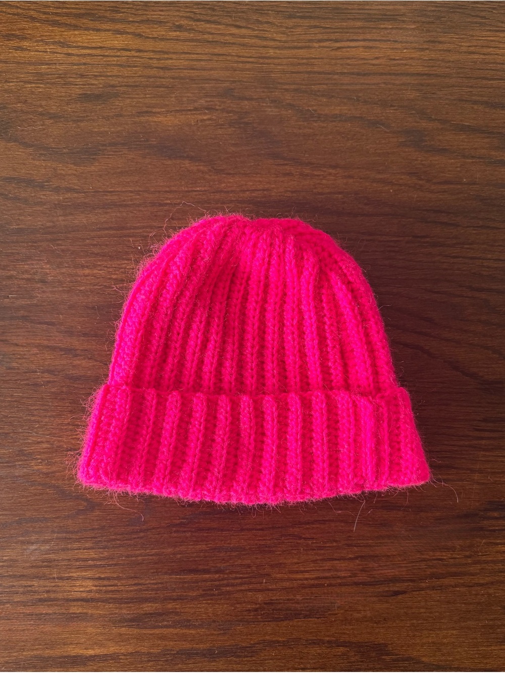 Hot Pink Handmade Mohair Blend Beanie Hat